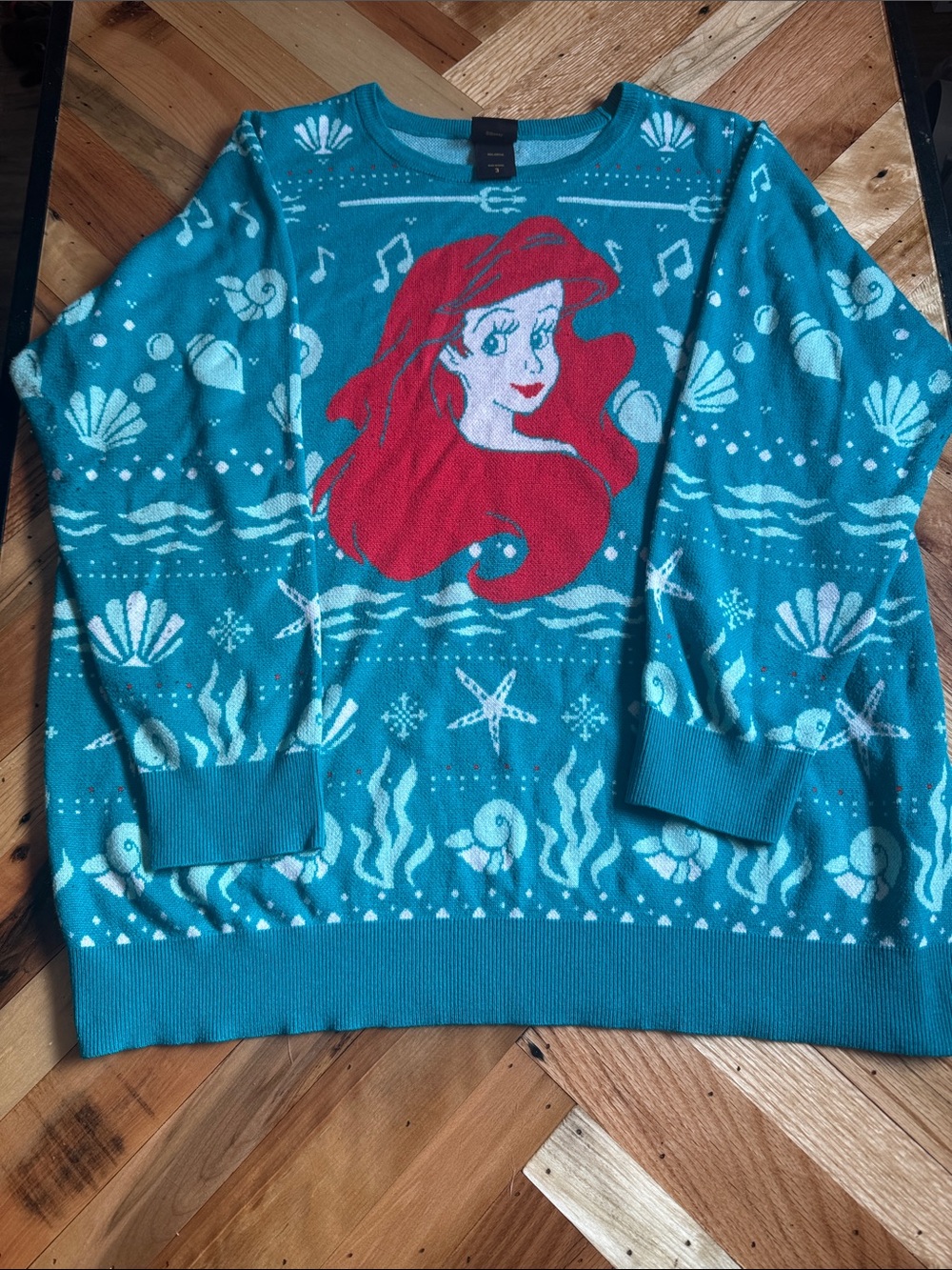 Ariel Graphic Teal Disney Sweater